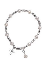 charming silver cultured pearls christening bracelets for toddlers 